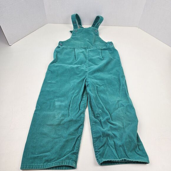 Vtg JC Penney Overall Suspender Pants Seafoam Green One Piece Size 4t Corduroy - Picture 1 of 4